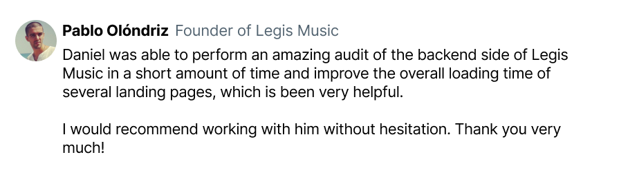 Client testimonial
